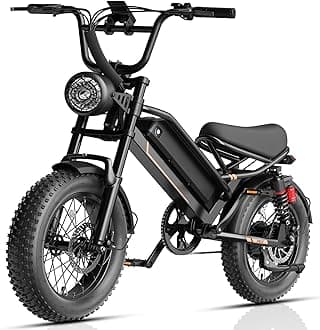 Jasion 3000W/2000W Electric Bike for Adults Teens,Electric Dirt Ebike 80/55 Miles Range,Moped Style E Bike 32/28MPH,20"/16"*4 Fat Tire Off Road Bike with Cruise Control,Dual Suspension E Motorcycle