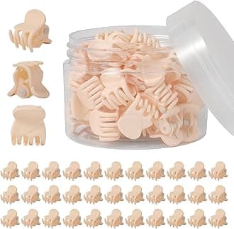 YOHAMA 36 pcs Beige Mini Hair Clips, Durable and Strong Tiny Hair Claw Claw Clips for Women and Girls, Multifunction Hair Claw Good for Decroation Buns, Pining Bangs, Design Kids Hairstyles.