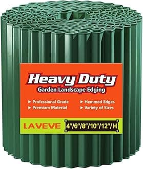 Corrugated Metal Garden Edging 6" x 20Ft, Landscape Edging Border for Lawn, Flower Bed, Garden Fence, Paver Edging (Green)