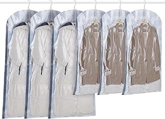 TAILITAILI Hanging Vacuum Storage Sealer Space Saver Bags, for Clothing, Suits and Jackets, Closet Organizers, (3 Long, 3 Short), Multicolor