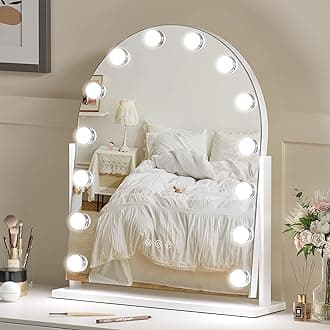 ZL ZELing Vanity Mirror with Lights Makeup Mirror with Lights 14 Dimmable Bulbs Hollywood Lighted Makeup Mirror Detachable 5X Magnification 3 Color Lighting Modes