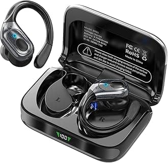 Wireless Earbuds Bluetooth 5.4 Headphones, Noise Canceling Ear Buds with 75hr Playtime, LED Power Display, IPX7 Waterproof Earphones Over Ear Earphones for Sports/Workouts