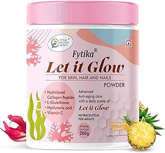 HEALTHCARE PRODUCTS Let It Glow Collagen Supplement For Men&Women L- Glutathione,Vitamin C,Sesbania Agati Extract Promotes Healthy Skin,Hairs And Nails(Pineapple Powder,Pack Of 1)