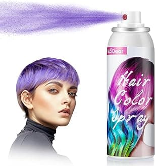 ONE-TIME USE Purple Hair Color Spray for Christmas Party, Crazy Hair Day - 1-Day Washable, 100ML