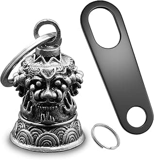 Motorcycle Biker Guardian Luck Riding Bells Car Key Chain Ring Accessories with Hanger