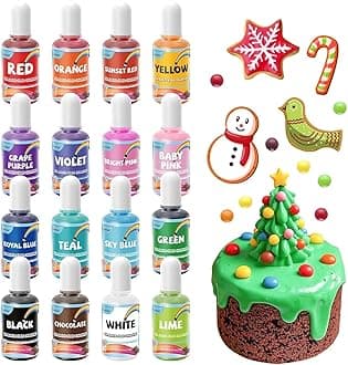 Oil Based Food Coloring, 15ml Vibrant Colors for Baking, Cake Decorating, Chocolate, Candy Melts, Icing, Fondant, Frosting, Slime and Crafts DIY, Food Grade Set, 0.35 Fl.Oz each Bottle