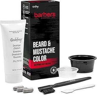 Barbers Choice 3 Application Beard and Mustache Color, Medium/Light Brown, 0.3 Pound