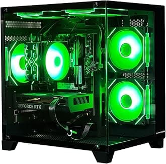 Gaming PC Desktop Computer,Core i5 14400F Gaming Computer RTX 4060,32GB DDR4 RAM 1TB SSD,ARGB Fan,Prebuilt Gaming PC Tower for Office