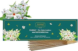 Nyassa Parijat Incense - Premium, Hand Dipped, Hand Rolled, Highly Scented Indian Incense Sticks-50 Grams