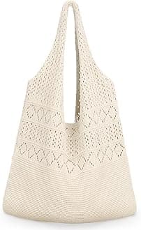 hatisan Crochet Bags for Women Summer Beach Tote Bag Aesthetic Tote Bag Hippie Bag Knit Bag