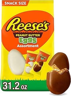 Assorted Flavored Snack Size Peanut Butter Eggs, Easter Candy Bag, 31.2 oz