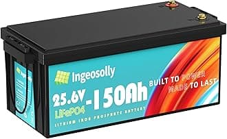 24V 150Ah LiFePO4 Lithium Battery, 8000+ Deep Cycle 24v Trolling Motor Battery 10-Year Lifespan, Upgraded BMS, Max. 3.84kWh Energy LiFePO4 Batteries for RV Solar Power Back up Energy Marine