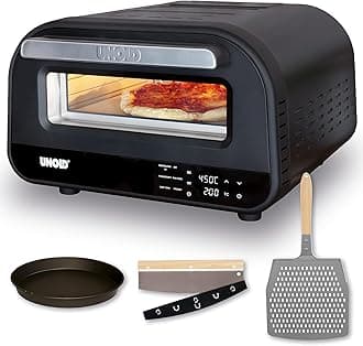 Unold Don Luigi 450°C Pizza Oven 68815 - Indoor Electric Neapolitan Pizza Maker - Peel & Cutter Set - Up to 12" (32cm Stone) - Improved Max Temp - 1700W - Adjustable Timer - Touch Control LCD - 240V
