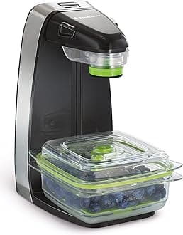 FoodSaver Fresh Food Vacuum Sealer System with Food Storage Container and 5 Storage Bags, FFS010