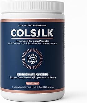 - SRILabs ColSilk Unflavored Hydrolyzed Collagen Powder with Colostrum and Polypodium - Skin, Hair, Nails, Gut Health and Joint Support - One Scoop Daily | 1 Month Supply