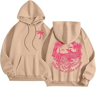 Pink Puff Graphic Hoodies for Teen Girls Kids Womens Cute Letter Print Casual Preppy Sweatshirts Oversized Long Sleeve Y2K Streetwear Tops Pullover