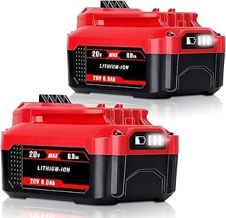 2PACK DSANKE CMCB204 6.0Ah 20V Lithium-ion Battery Replacement for Craftsman V20 Lithium Ion Battery CMCB204 CMCB204-2 CMCB202 CMCB202-2 CMCB201
