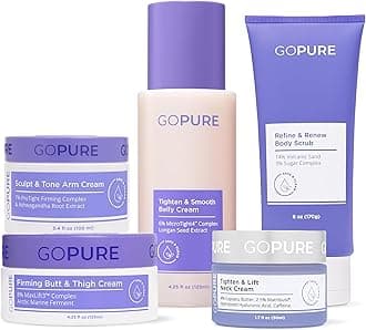 goPure - Total Body Firming Set - Neck, Arm, Butt & Thigh, Belly Cream and Body Scrub