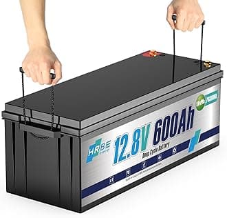 12V 600Ah LiFepo4 Battery Rechargeable Lithium Batteries with 200A BMS, UP to 5000+ Deep Cycles, Perfect for Boat, Marine, RV, Solar, Trolling Motor
