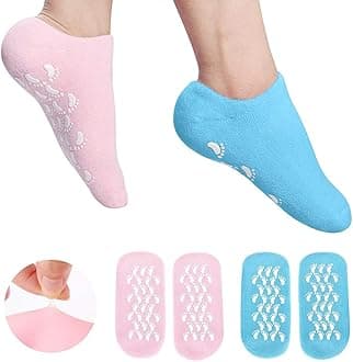 VazzLox Silicon Socks Heel for Crack (1 Pair) Spa Gel Socks for Women and Men, Feet Protector Crack Heel Repair Socks with Moisturizing Natural Oil and Vitamin E Repair Dry Cracked Feet & Soften Skin