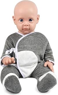 Vollence 21 inch Full Silicone Dolls Boy Anatomically Correct Real Life Baby Dolls with Feed Kit Accessories & Gift Box for Kids 3+ or Reborners Collection - Boy