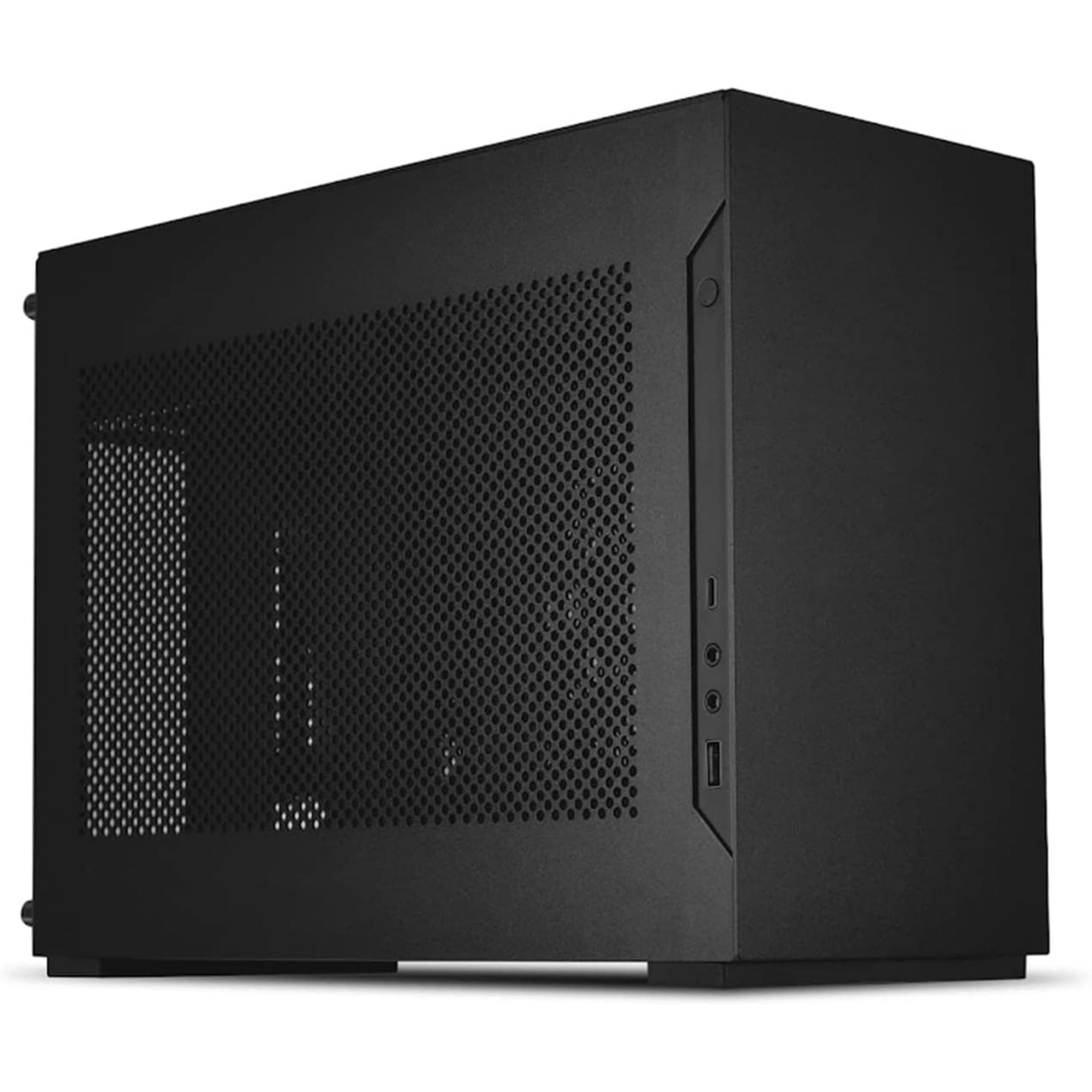 A4-H2O Mini-ITX PC Case, Triple-Slot Mount GPU, Aluminum Exterior & SPCC Steel Interior, 240mm AIO, SFX Sandwich Layout, PCIe 4.0, Supports SFX/SFX-L PSU (A4-H2O A4 Black)