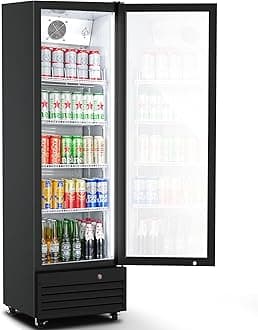 BODEGACOOLER Commercial Glass Door Merchandiser Refrigerator,9 Cu.Ft Beverage Cooler Display Drink Refrigerator,Outdoor Bar Cooler,Display Beverage Fridge for Bar,Office,Restaurant