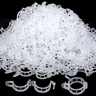FANDAMEI 300 PCS Plant Support Clips, Plastic Garden Plant Ties, Tomato Clips Trellis for Tomato Cucumber Flower Squash Vine, 1” Inner Diameter for Climbing Plants
