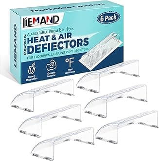Heat & Air Vent Deflector,Adjustable Between 8’’ to 15’’,Heat Resistant Magnetic Floor Vent deflectors/ac Vent Deflector/Ceiling Vent Deflector-6 Pack