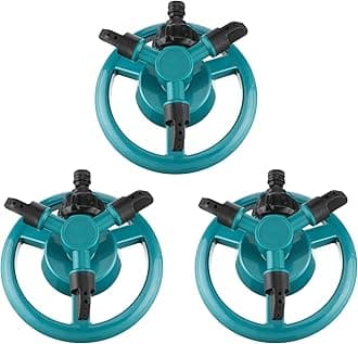 Maxdot 3 Pcs Lawn Sprinkler Adjustable 360 Degree Garden Sprinklers Rotation Automatic Large Area Coverage Green Yard Sprinklers for Kids Playing Plant Lawn Grass Irrigation