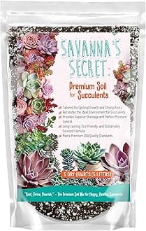 Premium Organic Succulent Potting Mix – Well-Draining Indoor Plant Soil – Safe, Eco-Friendly, UV-Treated – Perfect for Succulents, Aloe, and Cacti – Handcrafted in The USA (5 Quarts)