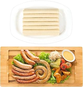 FAIRSKY HALAL Grade A Collagen Sausage Casings, Edible Drying Casing 15m/49ft Longer Length , 32mm/ 1 1/4'' for Flavorous Homemade Sausages, 1 Roll