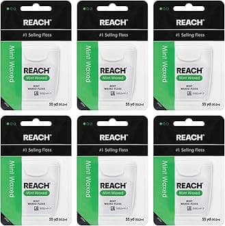 Waxed Dental Floss Bundle | Effective Plaque Removal, Extra Wide Cleaning Surface | Shred Resistance & Tension, Slides Smoothly & Easily, PFAS FREE | Mint Flavored, 55 YD, 6pk