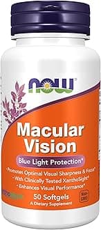 NOW Foods Supplements, Macular Vision Softgel, Eye Health, Eye Support, 50 Softgels