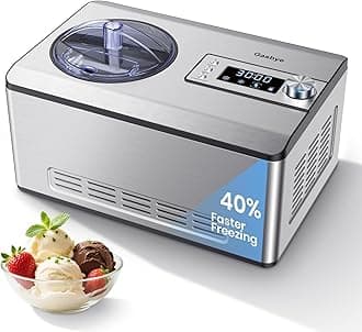 Ice Cream Maker Machine 2.1 Qt. with Built-In Compressor, Stainless Steel