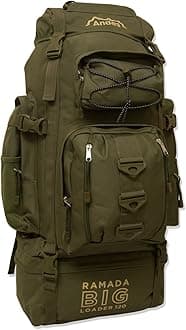 Andes Olive Green Ramada 120L Extra Large Hiking Camping Backpack/Rucksack Luggage Bag