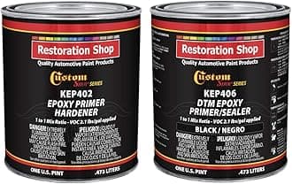 Custom ShopBlack Epoxy Primer/Sealer 2.1 VOC (1 Quart Kit) Anti-Corrosive DTM High-Performance Primer for Automotive and Industrial use Kit = 1 Pint Epoxy Primer +1 Pint. Epoxy HDR. (1-1 Mix)