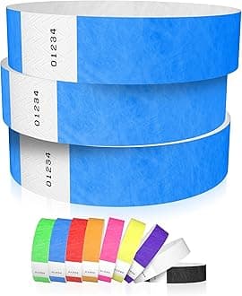 600 WristCo Neon Blue Tyvek Wristbands for Events - Tamper-Proof Design & Fluorescent Color Prevent Reuse Premium-Grade Bracelets for Hospital & Medical ID, Party & VIP Identification