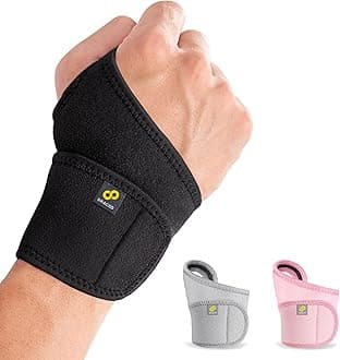 Bracoo Wrist Brace Compression Wrap – Adjustable Support Strap for Carpal Tunnel, Tendonitis, Arthritis, Pain Relief – Fitness & Weightlifting Wristband – Left or Right Hand – WS10