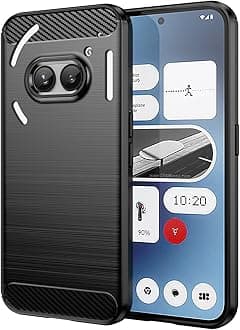 Case for Nothing Phone 2A,Nothing Phone 2A Case,TPU Carbon Fiber Soft Silicone Bumpers Protective Cover Anti-Scratch Shockproof Heavy Duty Phone Case for Nothing Phone (2A) (Lasi Black)