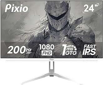 PX248 Wave White 24 inch 200Hz Refresh Rate FHD 1080p Resolution Fast IPS Panel 1ms GTG Response Time Built-in Speakers Gaming Monitor with Adaptive Sync