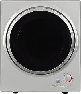 Russell Hobbs RH3VTD800S Silver 2.5kg Compact Mini Vented Tumble Dryer, Portable, Freestanding Table top Dryer with 3 Heat Settings