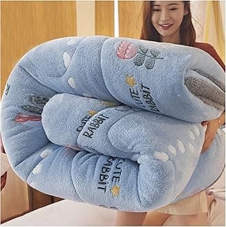 RRNAR Down Duvet, Cashmere Quilt, Quilt/quilts, Comforter, Winter Quilt Thicken Lamb Cashmere Duvet for All Seasons, Soft and Durable Heavy Quilts, Machine Washable,I,150x200cm(2.5kg) [Energy Class A]