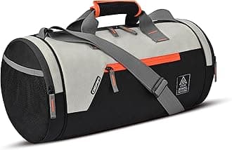 Cross Training 26L Large Water Resistant Duffle Bag | Travel Bag | Gym Bag for Men & Women (Black - Orange)
