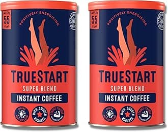 Barista Grade Super Blend Strong Instant Coffee – 2 x 100g (110 Cups), Premium Freeze-Dried Coffee Granules, Mycotoxin-Free, Antioxidant Rich, Strong & Smooth with 100% Full Flavour