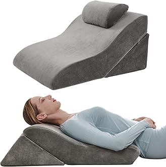 Axelrod Bed Wedge Pillow Set Foam | Adjustable Pillows for Back, Leg and Knee Pain Relief | Post Surgery Ortho Pillow – Anti Snoring, Heartburn, Acid Reflux & GERD Grey