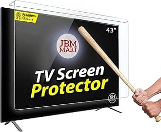 JBM MART® 43 Inch TV Screen Protector - Tempered Glass Guard, 9H Hardness, Scratch resistance, Crystal Clear | 3 mm Thickness