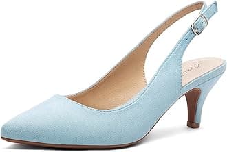 Greatonu Pointed Toe Sandals Slingback Kitten Heels Pointed Toe Pumps Ladies Shoes Heels Dressy Work Date Wedding Party