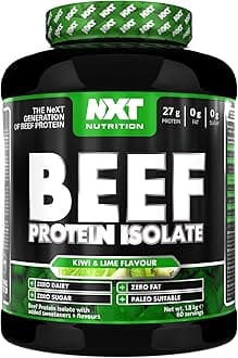 NXT Nutrition Beef Protein Isolate Powder - Protein Powder High in Natural Amino Acids - Paleo, Keto Friendly - Dairy and Gluten Free | 1.8kg (Kiwi & Lime)