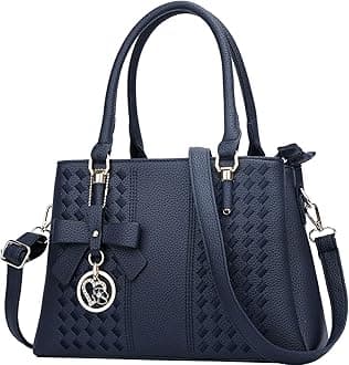 Women Satchel Bags Handle Shoulder Handbags and Purses Pockets Zipper Leather Crossbody Bags